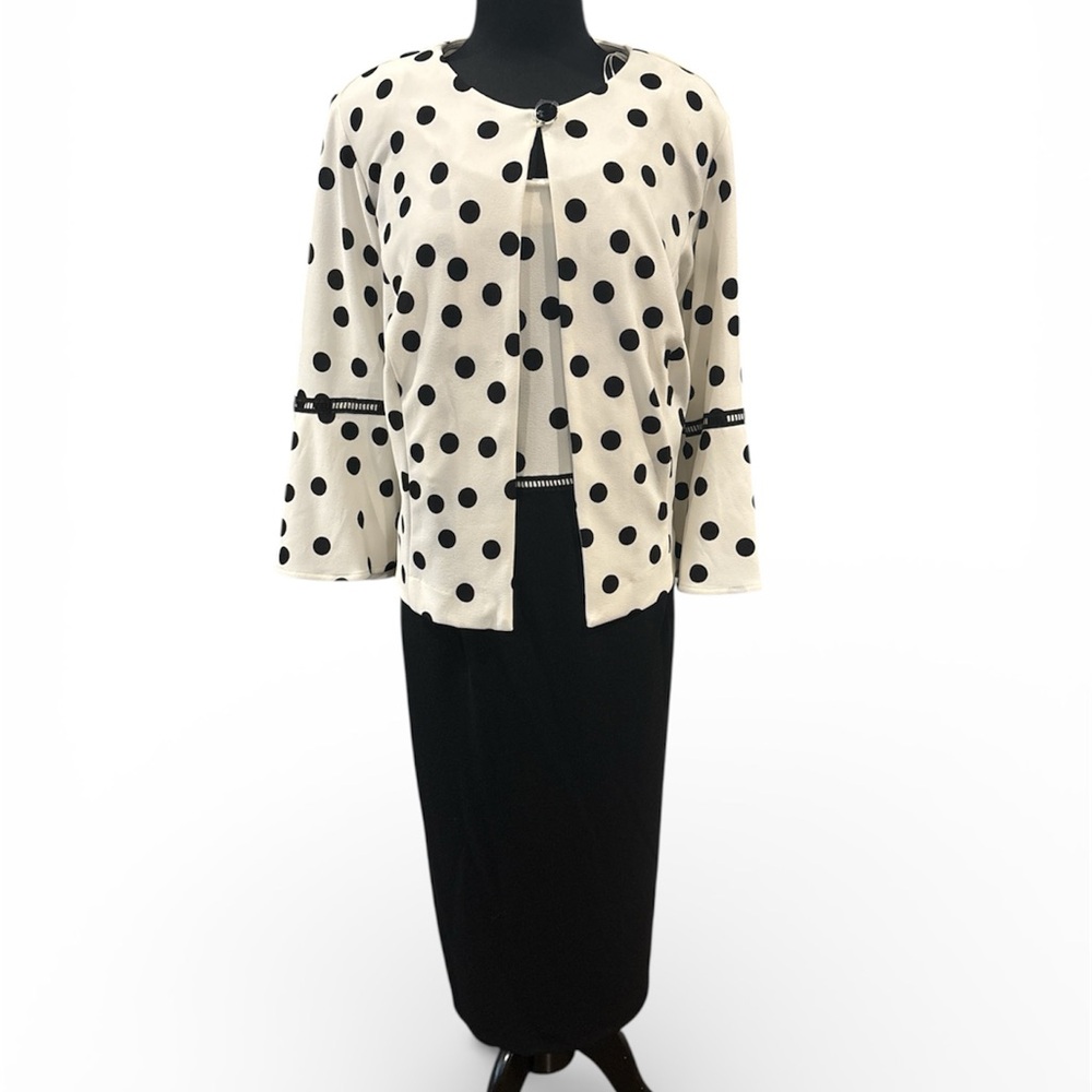 Danny & Nicole Two-Piece Polka Dot Set – Size 14W.